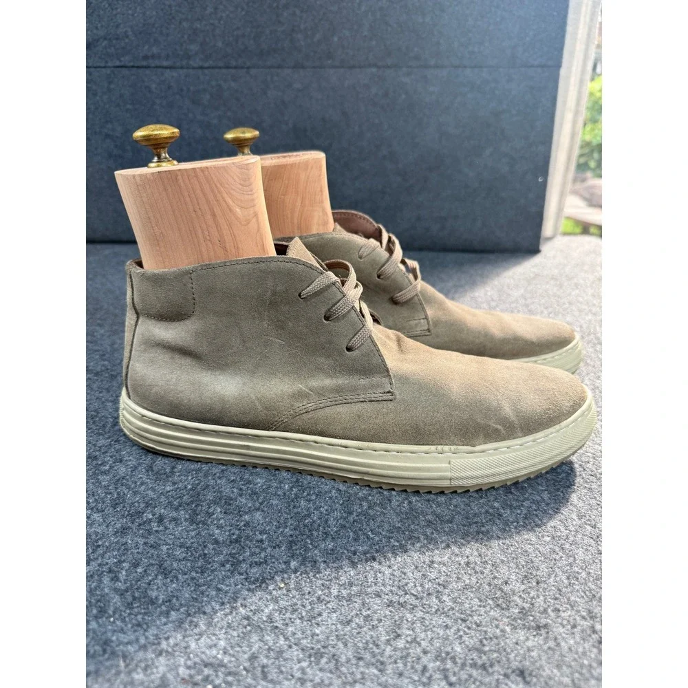 Mens Suede Chukka‎ Boots Desert Boots Made in Italy Size 44 Taupe Lace Up